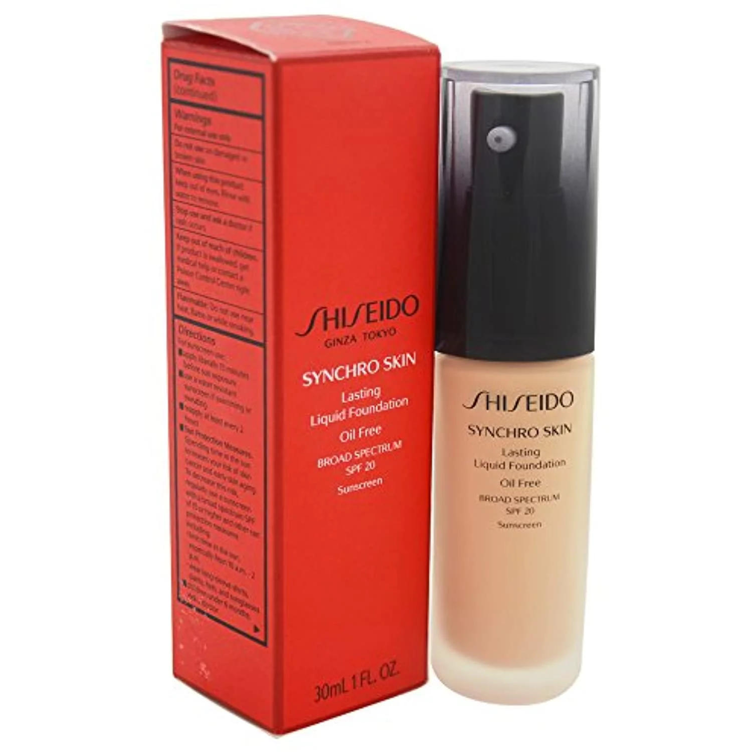 shiseido synchro skin lasting liquid women's spf 20 foundation, no. 3 golden, 1 ounce