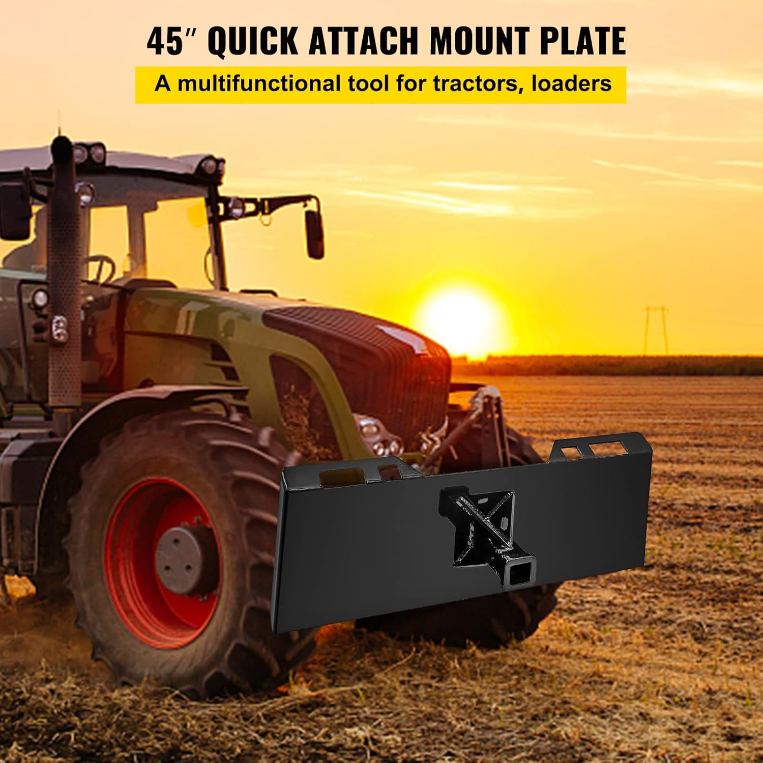 Mophorn  1/4 Thick Plate 3/8 Top Bar Thic Quick Tach Attachment Mount Plate Skid Steer Bobcat