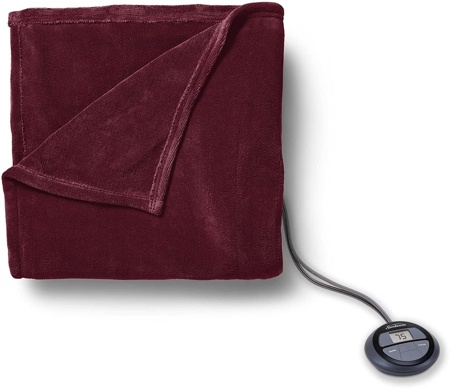 Sunbeam Electric Blanket, Twin, Garnet, Plush