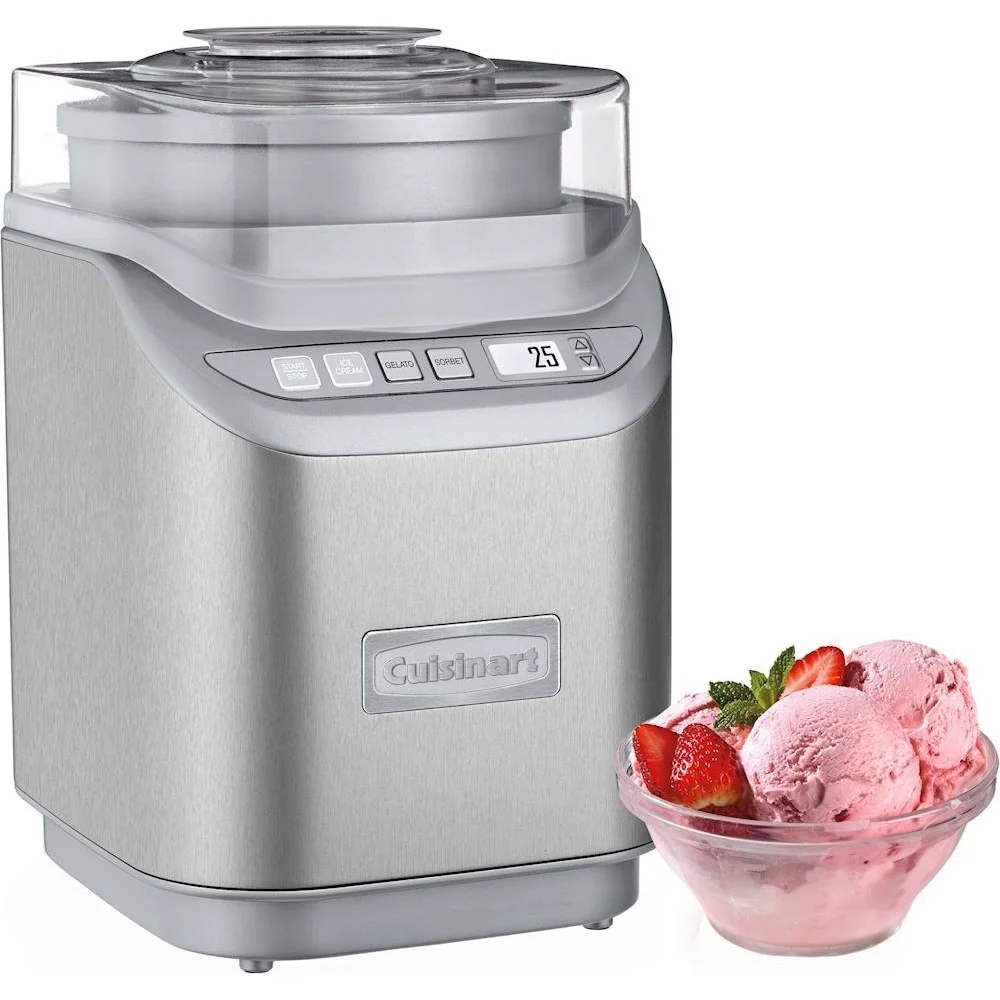 Cuisinart Ice Cream Maker Machine, 2-Quart, Cool Creations Frozen Yogurt, Gelato, Sorbet Maker, LCD Screen and Timer, Stainless Steel, ICE-70P1 - (Open Box)