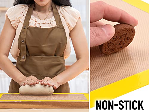 Zulay Kitchen (2 Pack) Silicone Baking Mat Sheet Set - Reusable Baking Mat Nonstick - Half Sheet Baking Mat For Oven