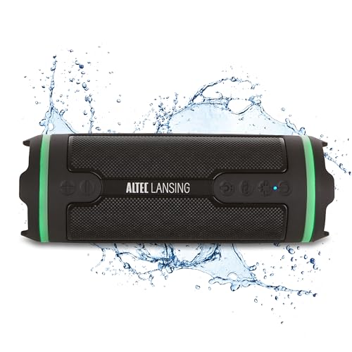 Altec Lansing HydraMOTION 2.0 Wireless Bluetooth Speaker, 16H Battery, RGB Lights, USB-C Quick Charge, IP67 Rated Waterproof Bluetooth Speaker, Mountable Speaker, Voice Assistant