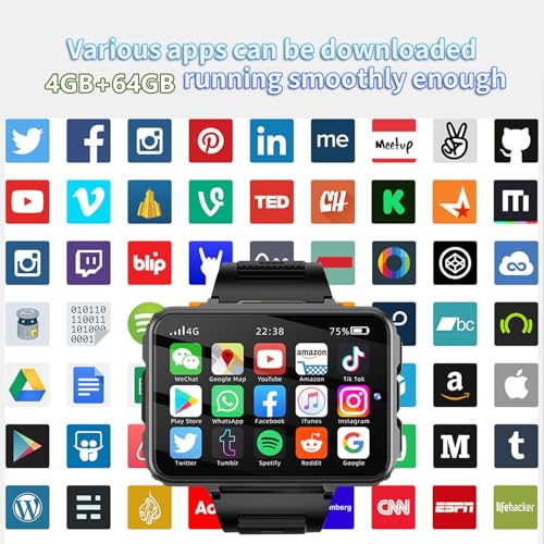 4G Smart Watch Phone, Android 10.7 MTK6762 Quad Core 4GB+64GB Smartwatch 2.4