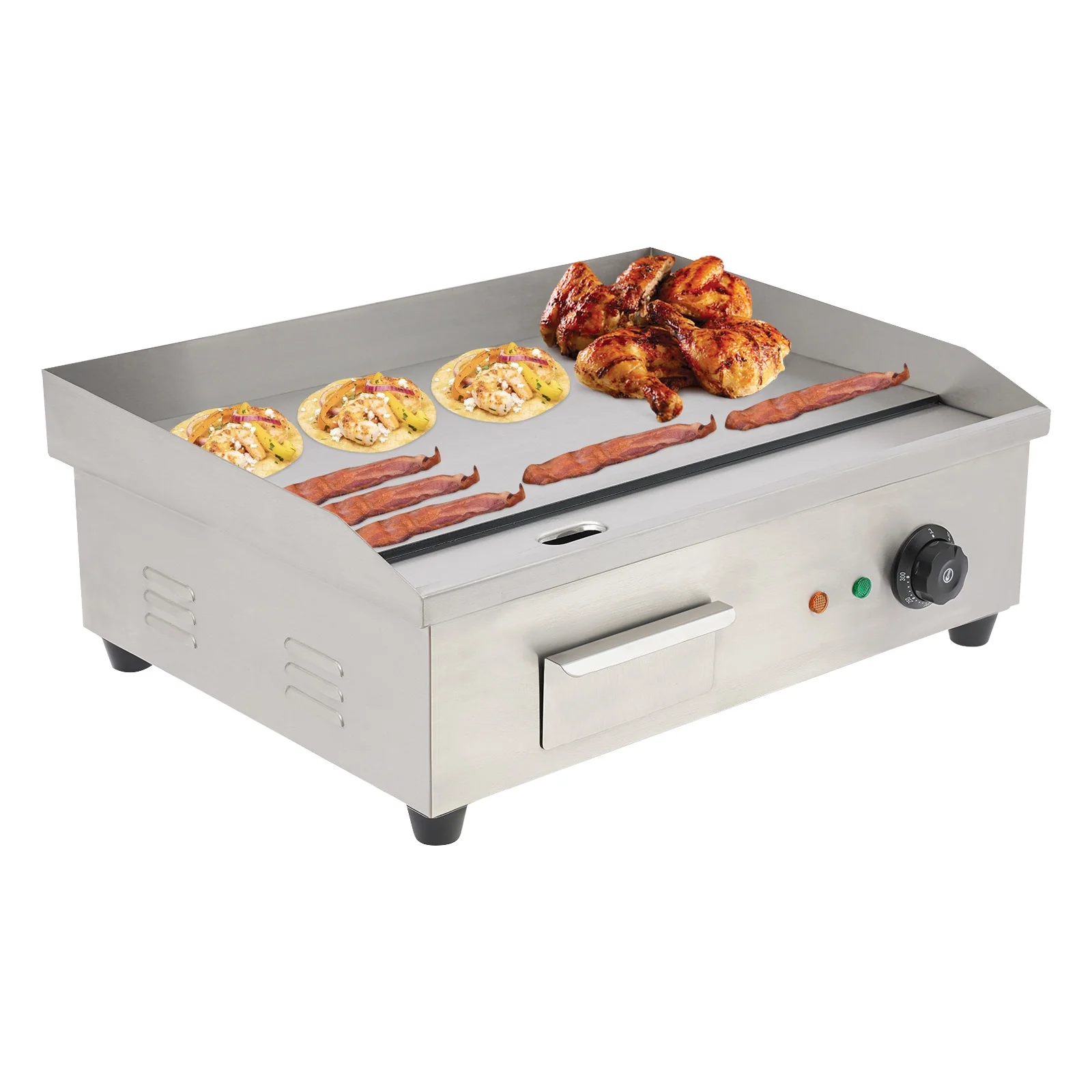 3000w Electric Countertop Griddle Flat For Restaurant Grill BBQ Thermostat 22