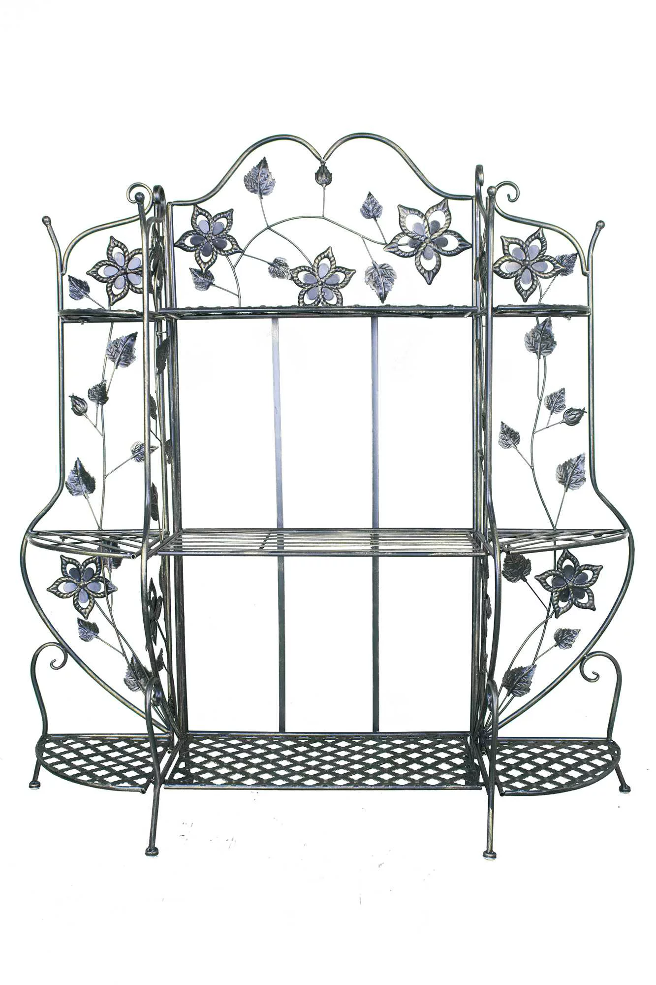 Blackened Brass Bakers Rack with 3 Shelves