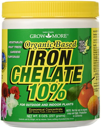 Grow More 3-0-1 Organic Iron Chelate Concentrate (10% Iron) for Greener Plants & Lawns on Soils w/pH Below 7-8oz of Water Soluble Chelated Iron for Plants & Trees - Iron Supplement for Plants