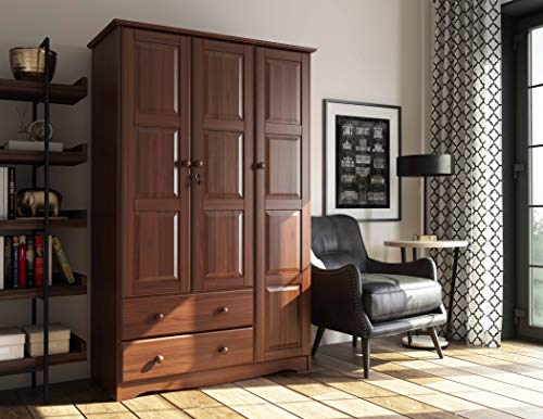Palace Imports 100% Solid Wood Grand Armoire Wardrobe Closet, Java, 45.75