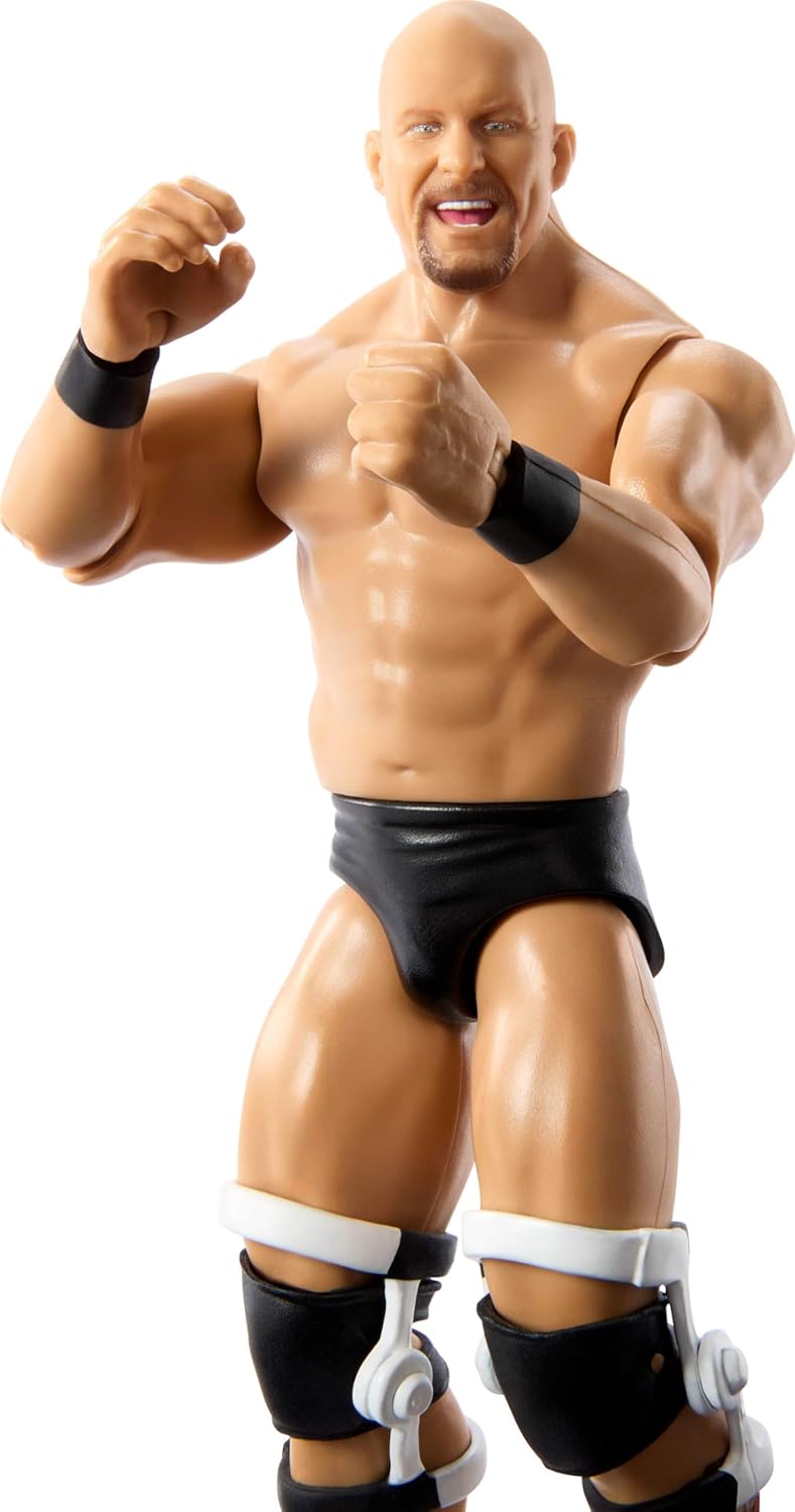 Mattel WWE Action Figure, 6-inch Collectible Stone Cold Steve Austin with 10 Articulation Points & Life-Like Look