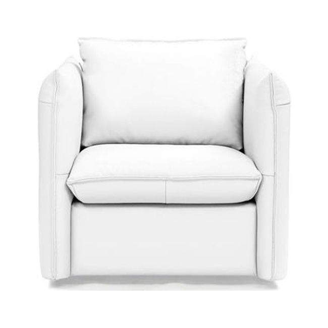 HomeRoots 482827 31 x 36 x 31 in. White Genuine Leather & Silver Swivel Accent Chair