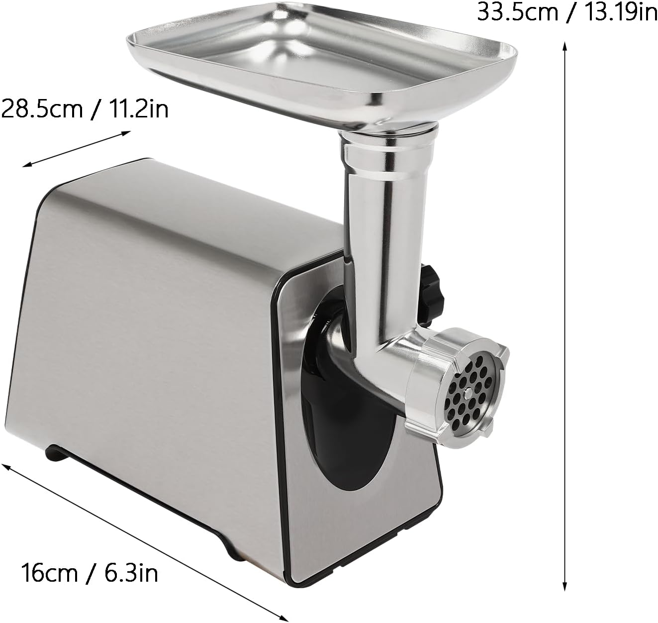Meat Grinder,2800W Max Electric Stainless Steel Meat Grinder,Heavy Duty Meat Mincer Machine with 4 Sizes Plates,Sausage Stuffer Tube & Kubbe Kit for Home Kitchen Use