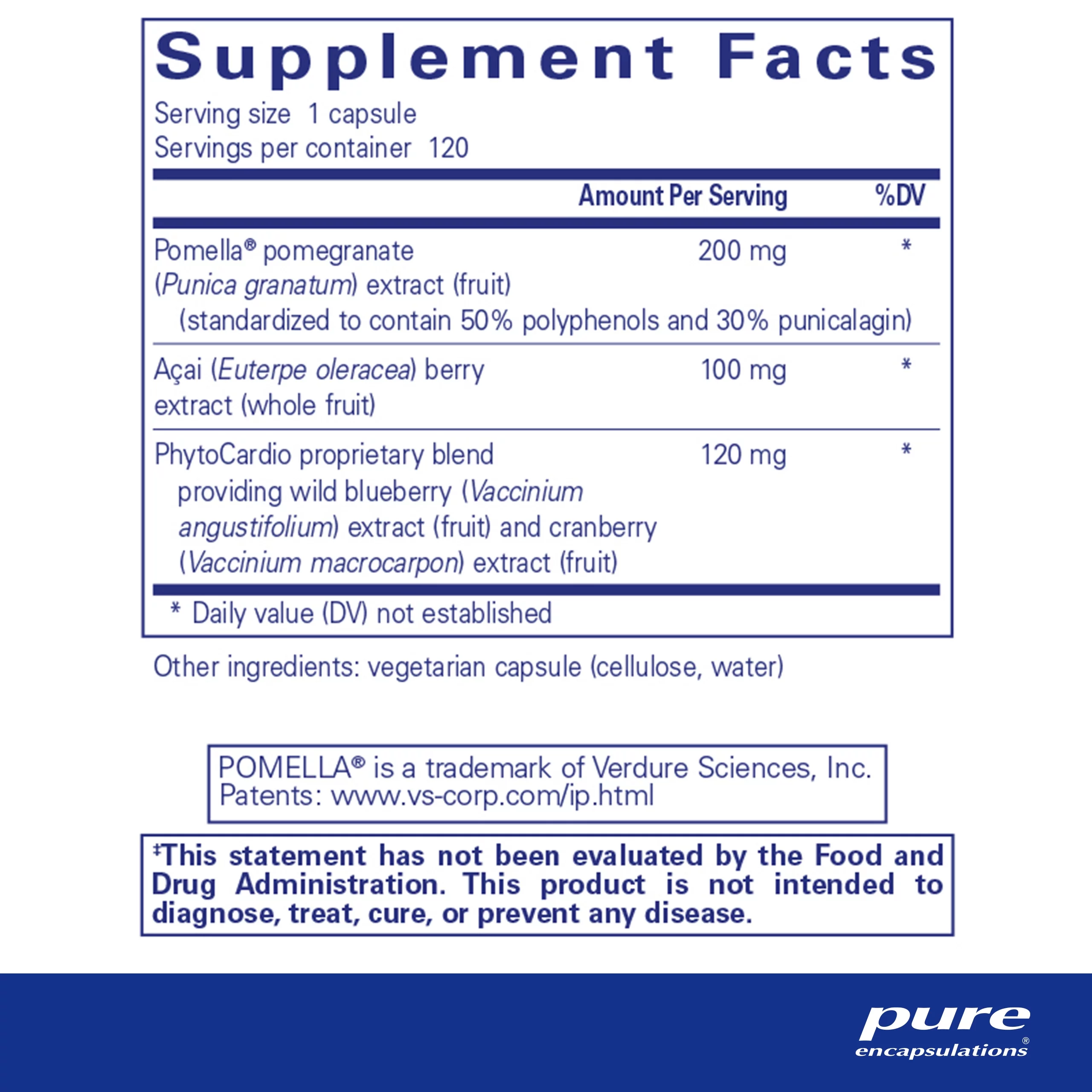 Pure Encapsulations Pomegranate Plus | Antioxidant Support for Vascular and Cellular Health* | 120 Capsules
