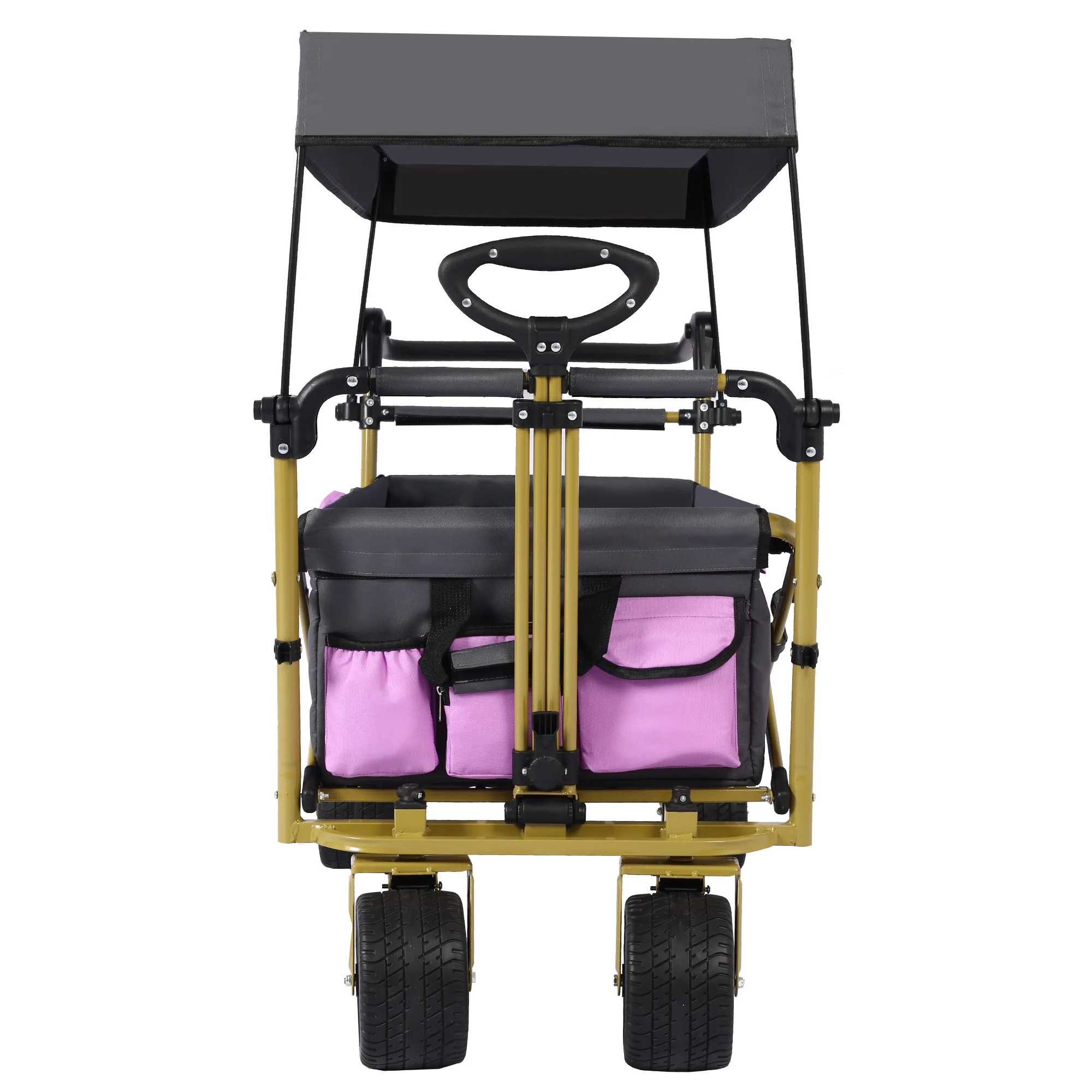 Push & Pull Utility Folding Wagon with Removable Canopy