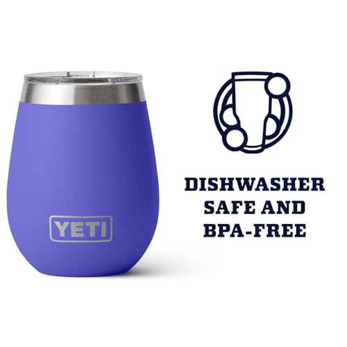 YETI Rambler 10 oz Wine Tumbler, Vacuum Insulated, Stainless Steel with MagSlider Lid, Navy
