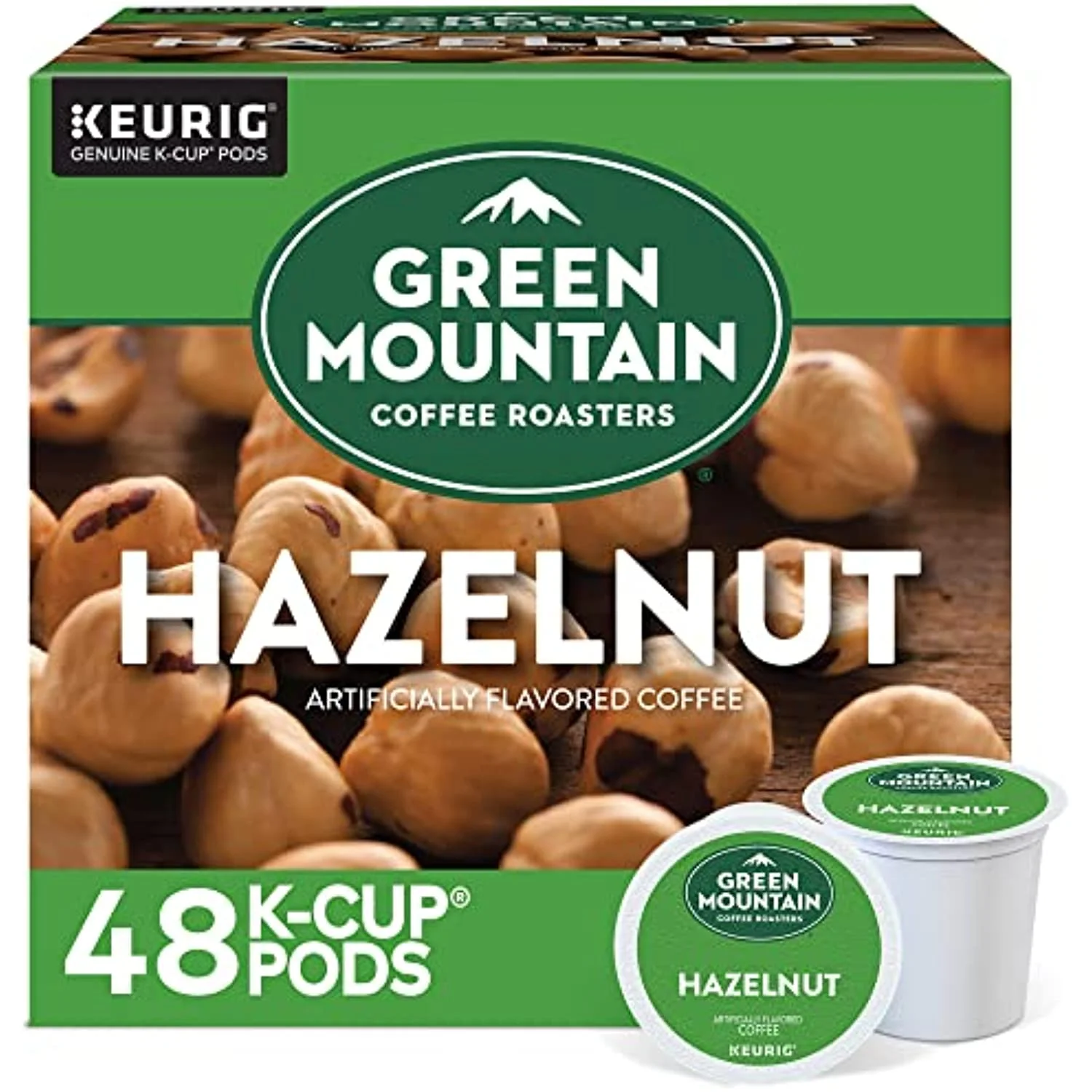 Green Mountain Coffee Roasters Hazelnut Coffee, Keurig Single Serve K-Cup Pods, Light Roast, 48 Count