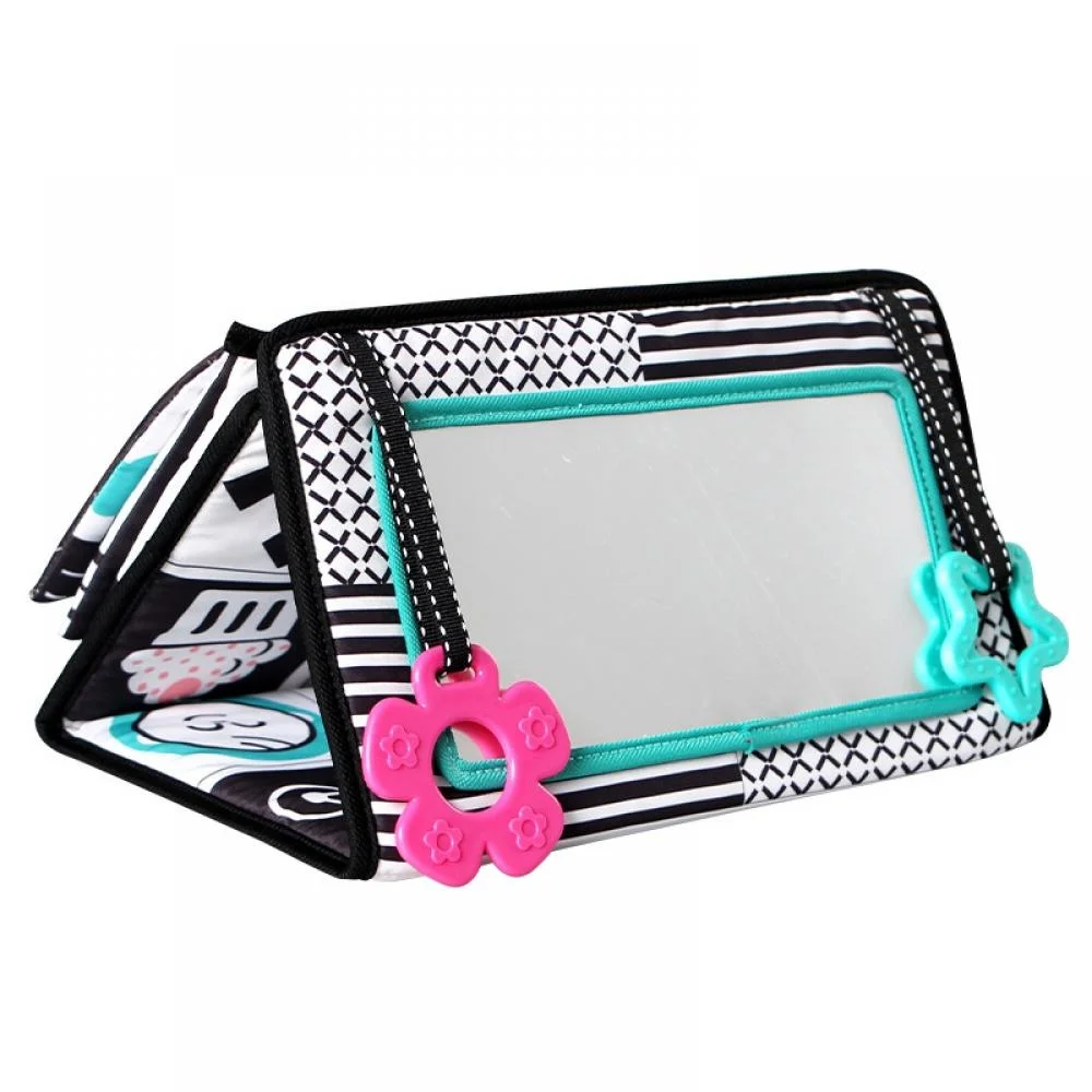 Tummy Time Floor Mirror Developmental Baby Mirror Tummy Time Toys Activity Double High Contrast Baby Toy Black and White Infant Toys 0-3 Months for Babies Newborn Infants Toddler Boys and Girls