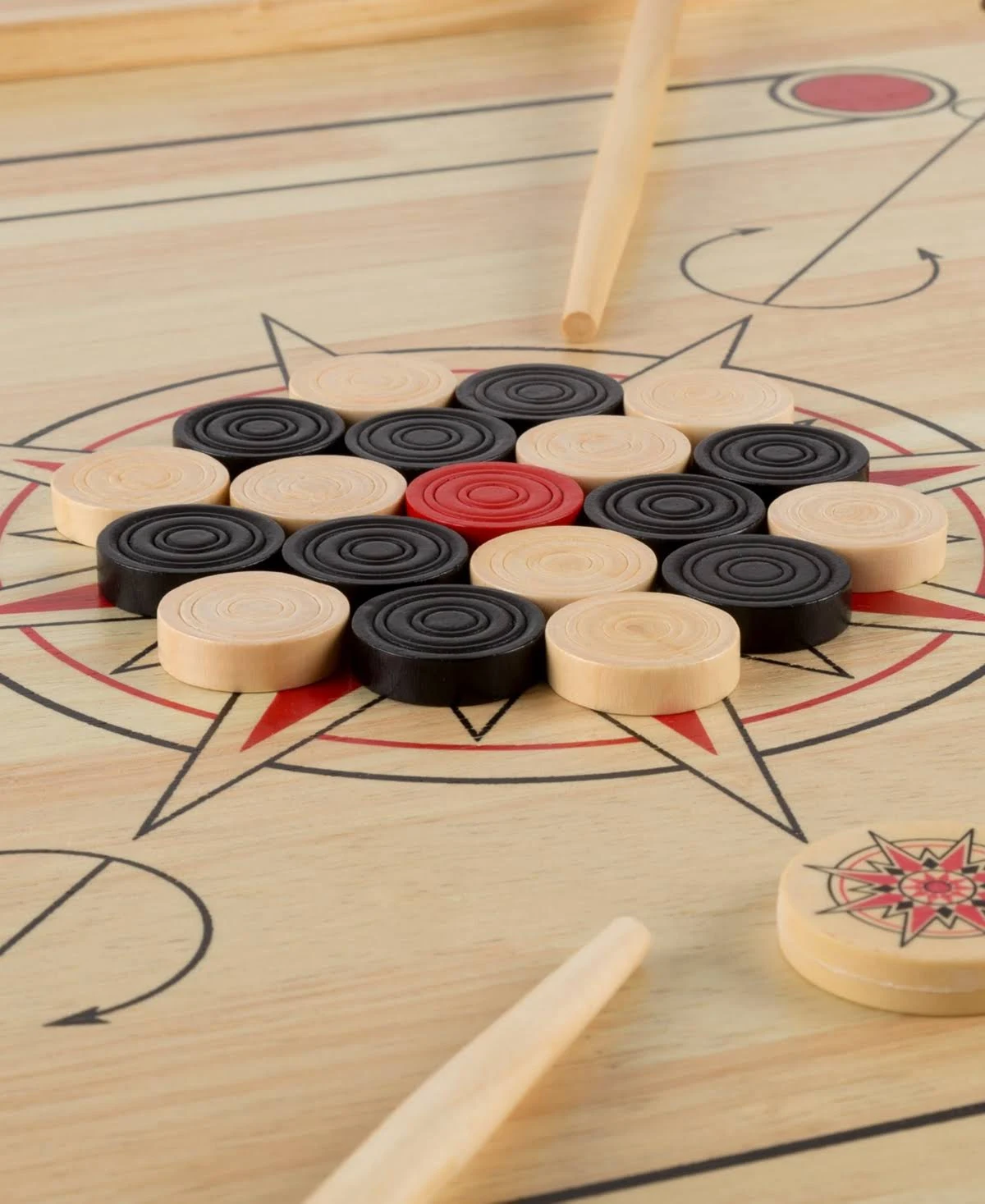 Hey! Play! Carrom Board Game Classic Strike and Pocket Table