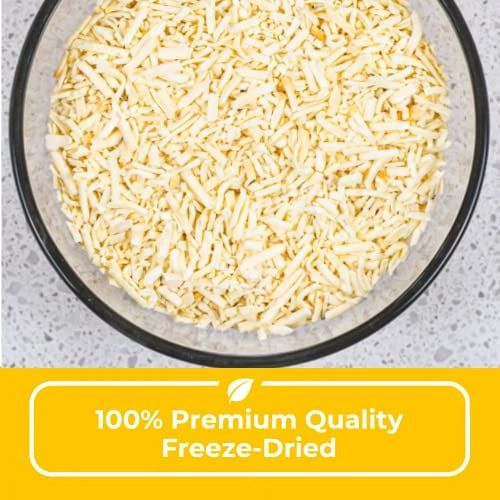 Nutristore Freeze-Dried Pepper Jack Cheese Shredded | Amazing Taste & Quality | Perfect for Snacking & Backpacking, Camping Meals | Emergency Survival Food Storage | 25 Year Shelf-Life