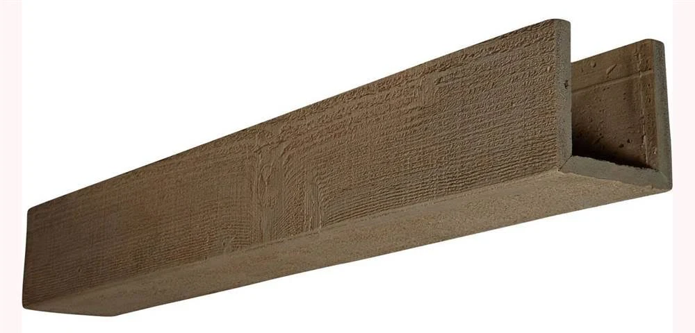Ekena Millwork BMRS3C0040X080X096HD 4x22W x 8x22H x 8&L 3-Sided (U-beam) Rough Sawn Endurathane Faux Wood Ceiling Beam, Natural