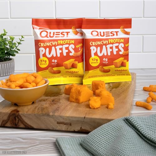 Quest Nutrition Crunchy Protein Puffs, Spicy, 17g Protein, 3g Carbs, Gluten Free, Baked, 10 Count