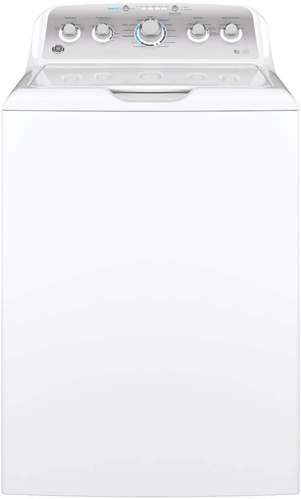 GE GTW500ASNWS Top Loading Washer with Stainless Steel Basket, 4.6 Cu. Ft. Capacity, 13 Cycles, White