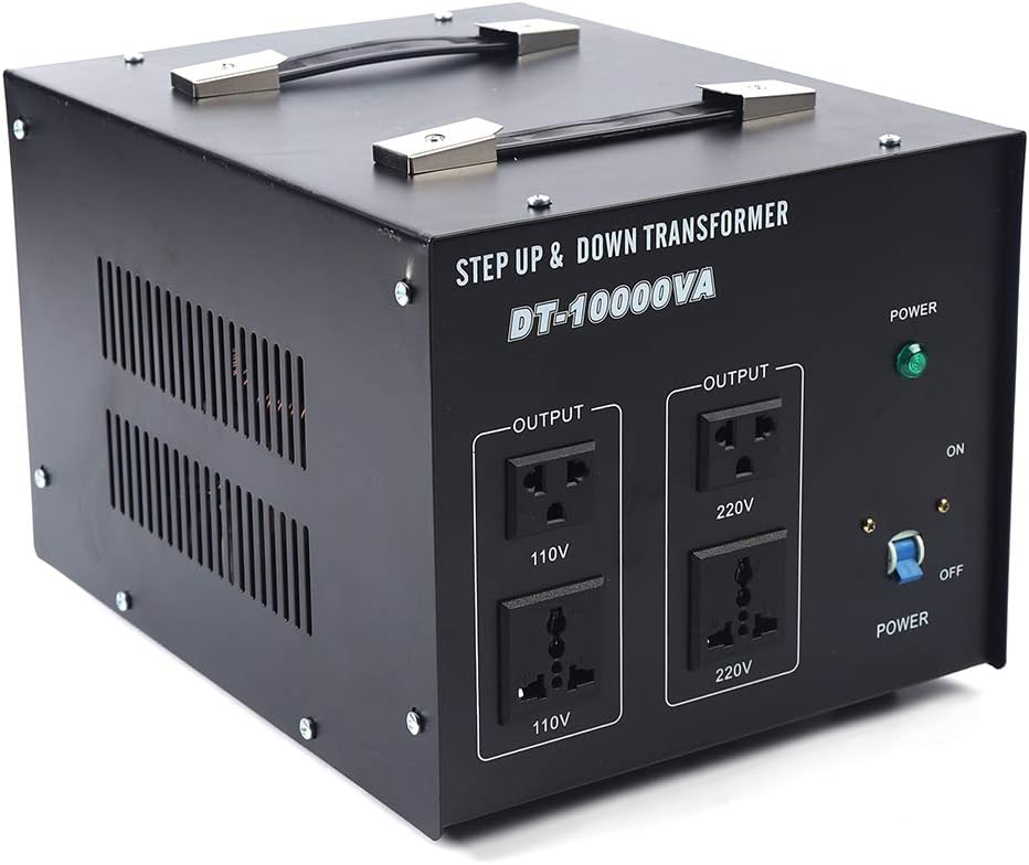 10000W Voltage Converter Transformer Step Up/Down 110V/220V Heavy Duty Voltage Converter USB Transformer Power Converter with 2 US Outlets, 2 Universal Outlets, Circuit Breaker