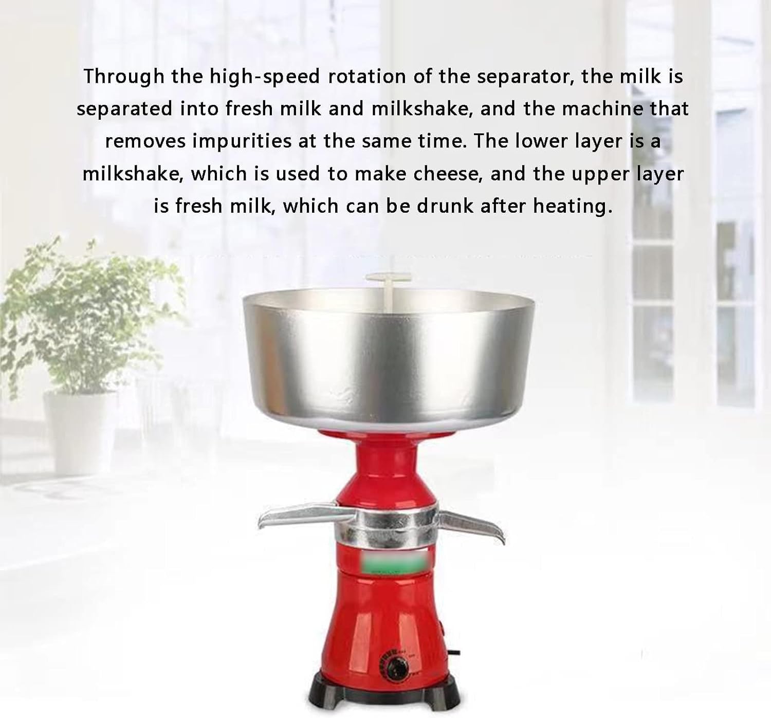 Electric Cream Separator Stainless Steel 50L/H - Turn Raw or Whole Milk into Cream and Skim Milk with Milk Cream Centrifugal Separator - Ideal for Goat and Cow Milk