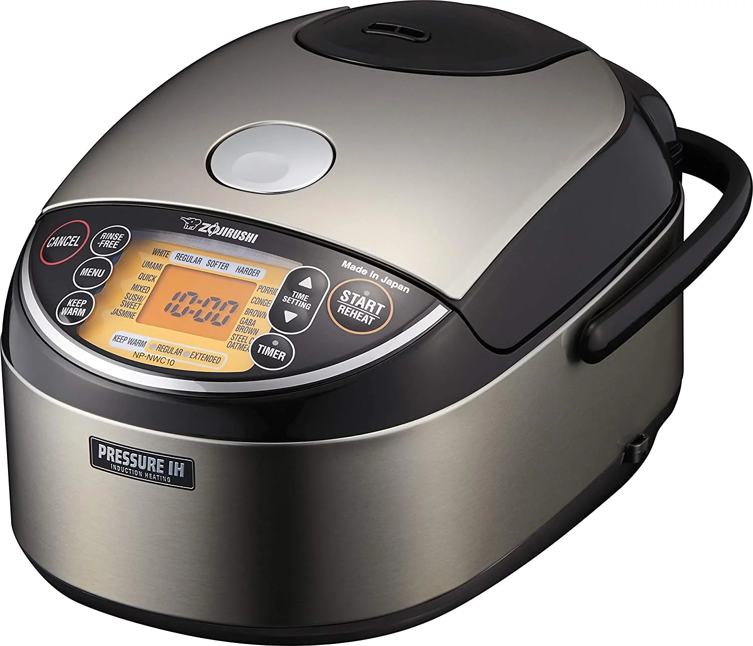 Zojirushi NP-NWC10XB Pressure Induction Heating Rice Cooker & Warmer  5.5 Cup  Stainless Black  Made in Japan
