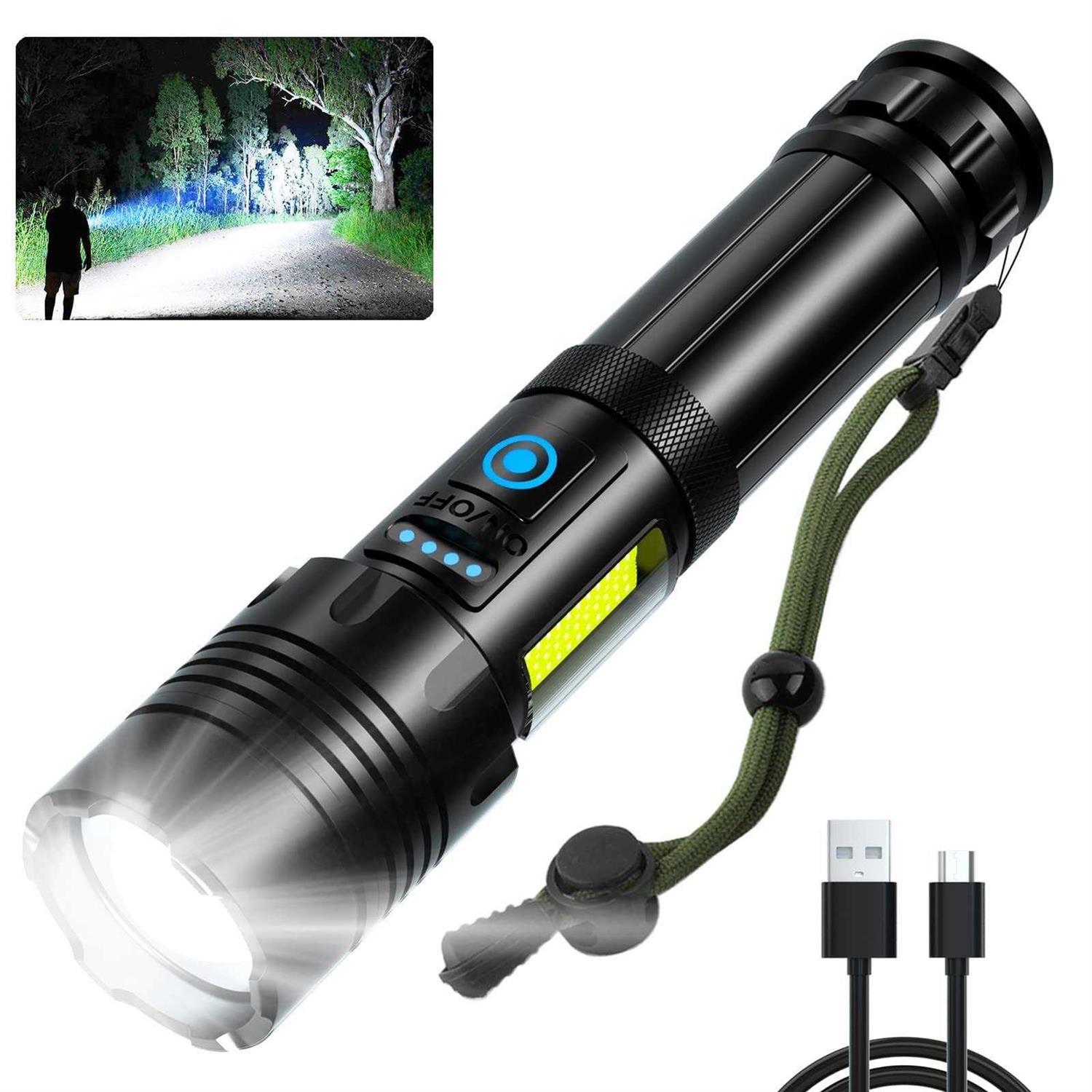 Rechargeable LED Flashlights High Lumens 120000 Lumen Super Bright Flashlight