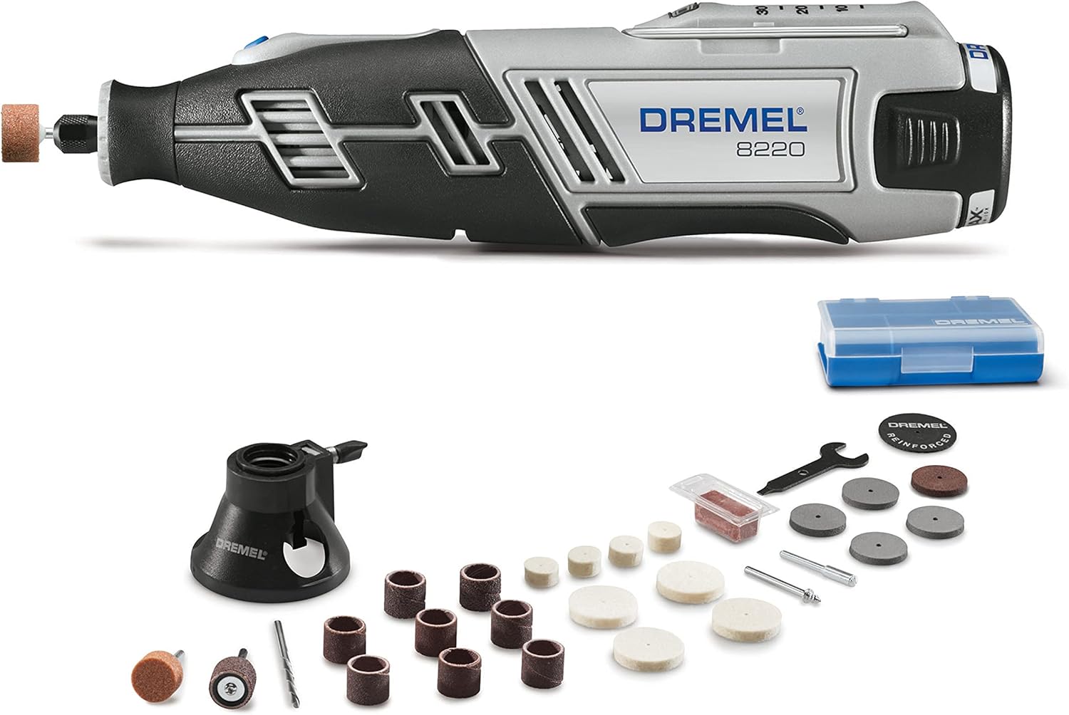 Dremel 8220-1/28 12-Volt Max Cordless Rotary Tool Kit- Engraver, Sander, and Polisher- Perfect for Cutting, Wood Carving, Engraving, Polishing, and Detail Sanding- 1 Attachment & 28 Accessories