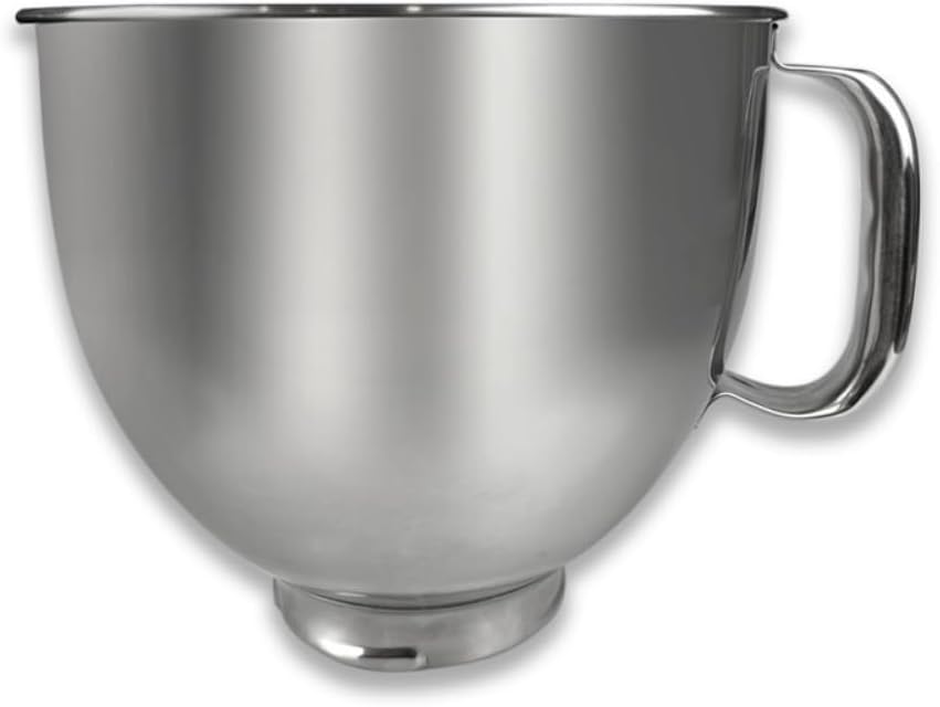 Mixer Bowl, Stand Mixer Classic Silver with a 4.5L Capacity, 304 Food-Grade Bowl Mixer for Baking, Mixing Bowl Replace for KitchenAid Classic&Artisan Tilt-Head Mixer, Sliver, N9S-OY9-Q40080