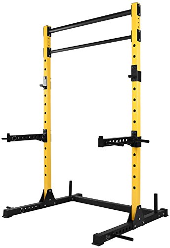 HulkFit Multi-Functional Adjustable Pro Series Power Cage Weight Rack, Squat Rack for Home Gym with 2 Pull Up Bars, Strength Training Exercise Equipment for Bench Press, Squats, and Deadlifts