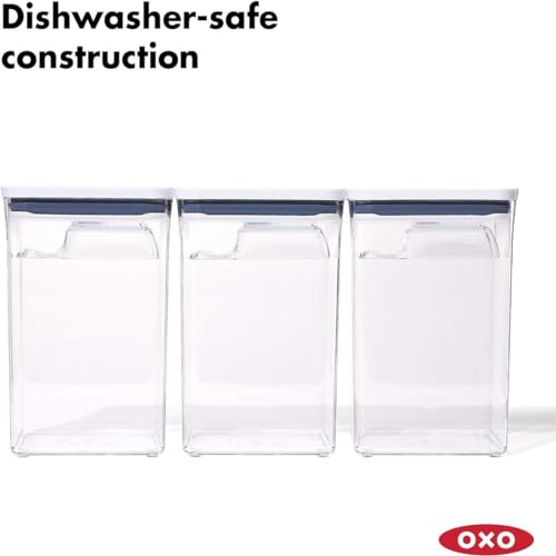 OXO Good Grips 6 Piece(3 Containers & 3 Scoops) Large Canister Set with Scoops, 4.4 qt each, White