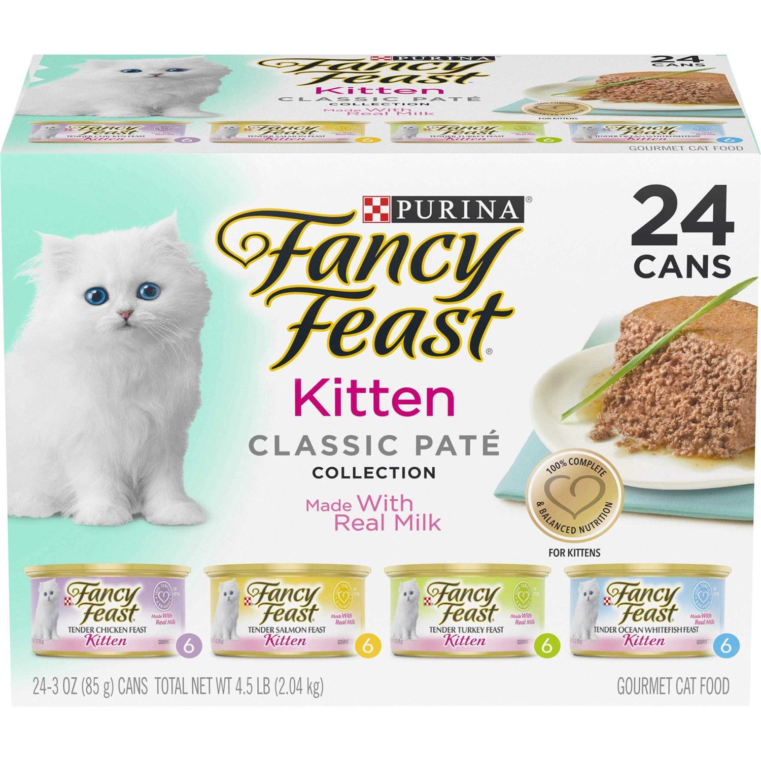 Purina Fancy Feast Grain Free Pate Wet Kitten Food Variety Pack - Pet Supplies online store