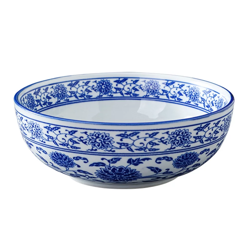 1Pc Chinese Style Ceramic Bowls Blue and White Porcelain Bowl for Home Use