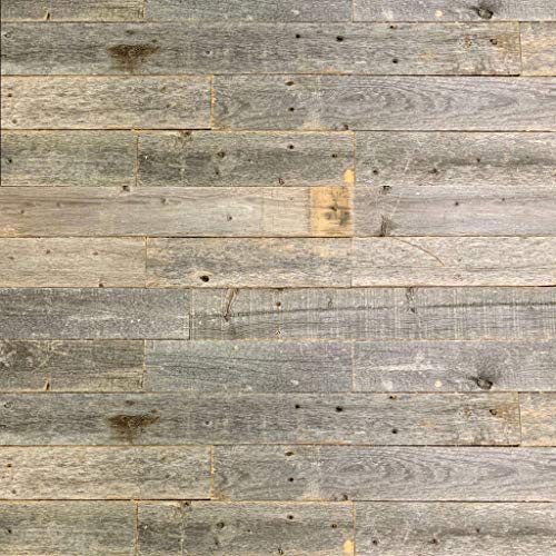 BarnwoodUSA Real Reclaimed Wood Wall Planks for Nail Up Application | Rustic Farmhouse Board Panels DIY Solution Shiplap-Style Accent Natural Weathered Gray 8 Square Feet