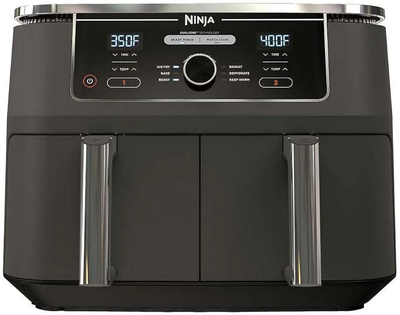 Open Box Ninja Foodi 6 in1 10qt XL 2 Basket Air Fryer DualZone Technology AD350C0 - Grey