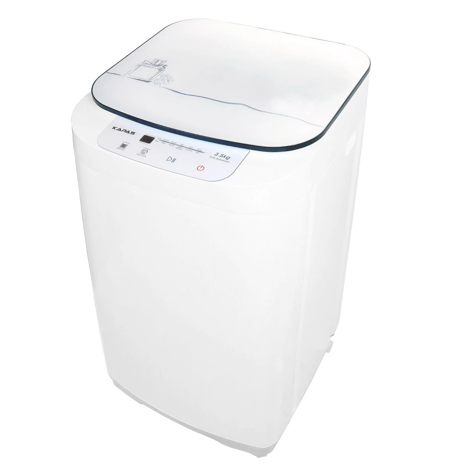 Compact Washing Machine, KAPAS Fully Automatic 2-in-1 Washer & Spin Dry Machine with 8 lbs Capacity Top Load Tub Washer