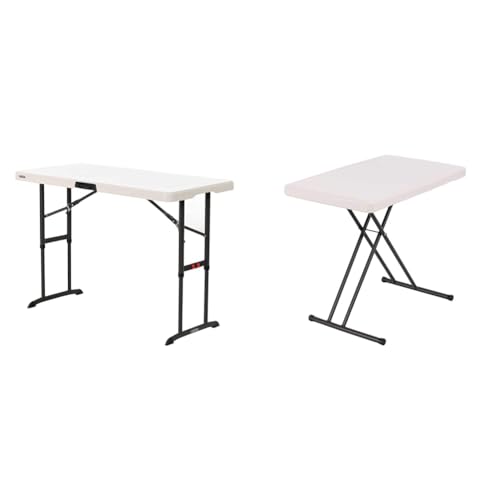 LIFETIME 80387 4-Foot Commercial Adjustable Folding Table, Almond