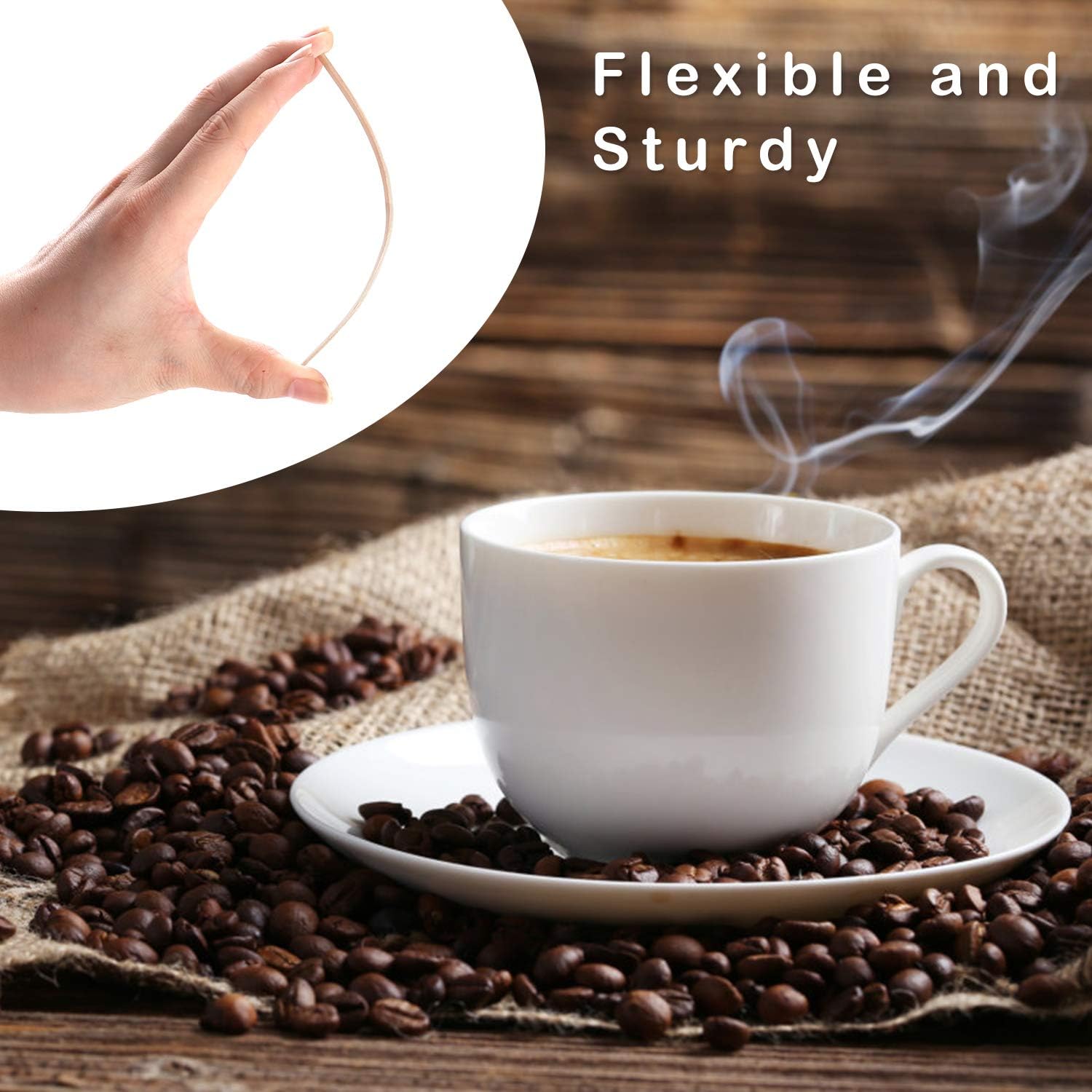 HLSN Wooden Stir Sticks-Disposable Drink Stirrer Coffee Stirrers, 5.5 Inches 500PCS Individually Wrapped Natural Birch Degradable Food Grade Certification