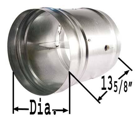 Dayton 2TFZ9 165 Deg F Fire DAMPER, 13-5/8 in. D