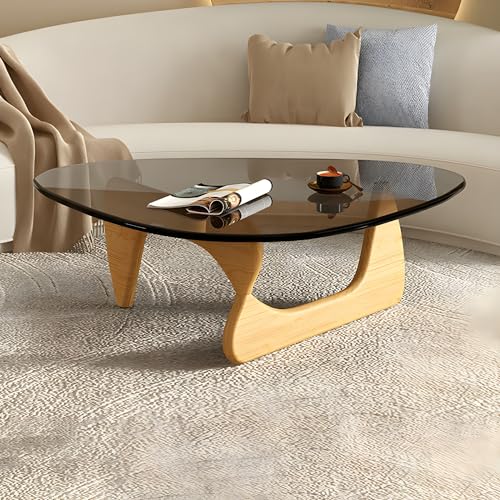 Triangle Glass Coffee Table,Noguchi Aesthetic Coffee Table, Vintage Coffee Table for Living Room- 32