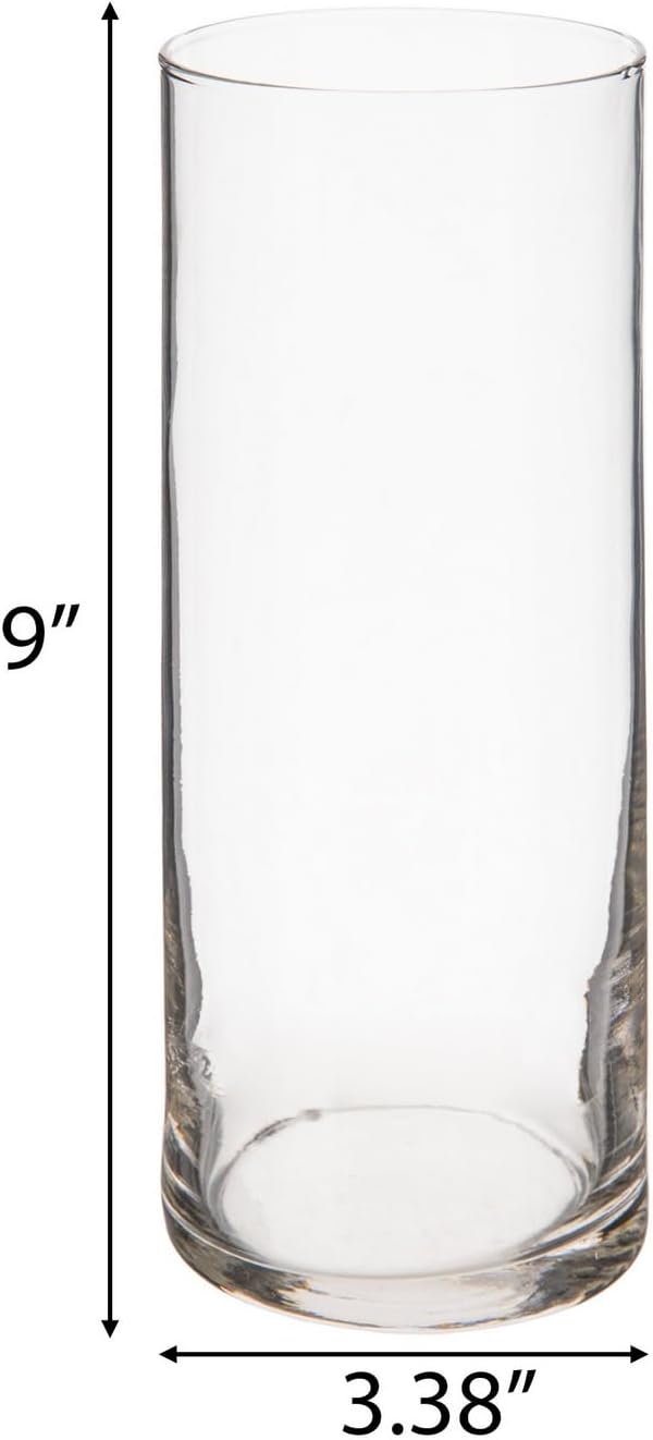 Hobby Lobby Glass Cylinder Vase, 9 Inches Tall, Textured Bottom, Versatile, Centerpiece for Tables