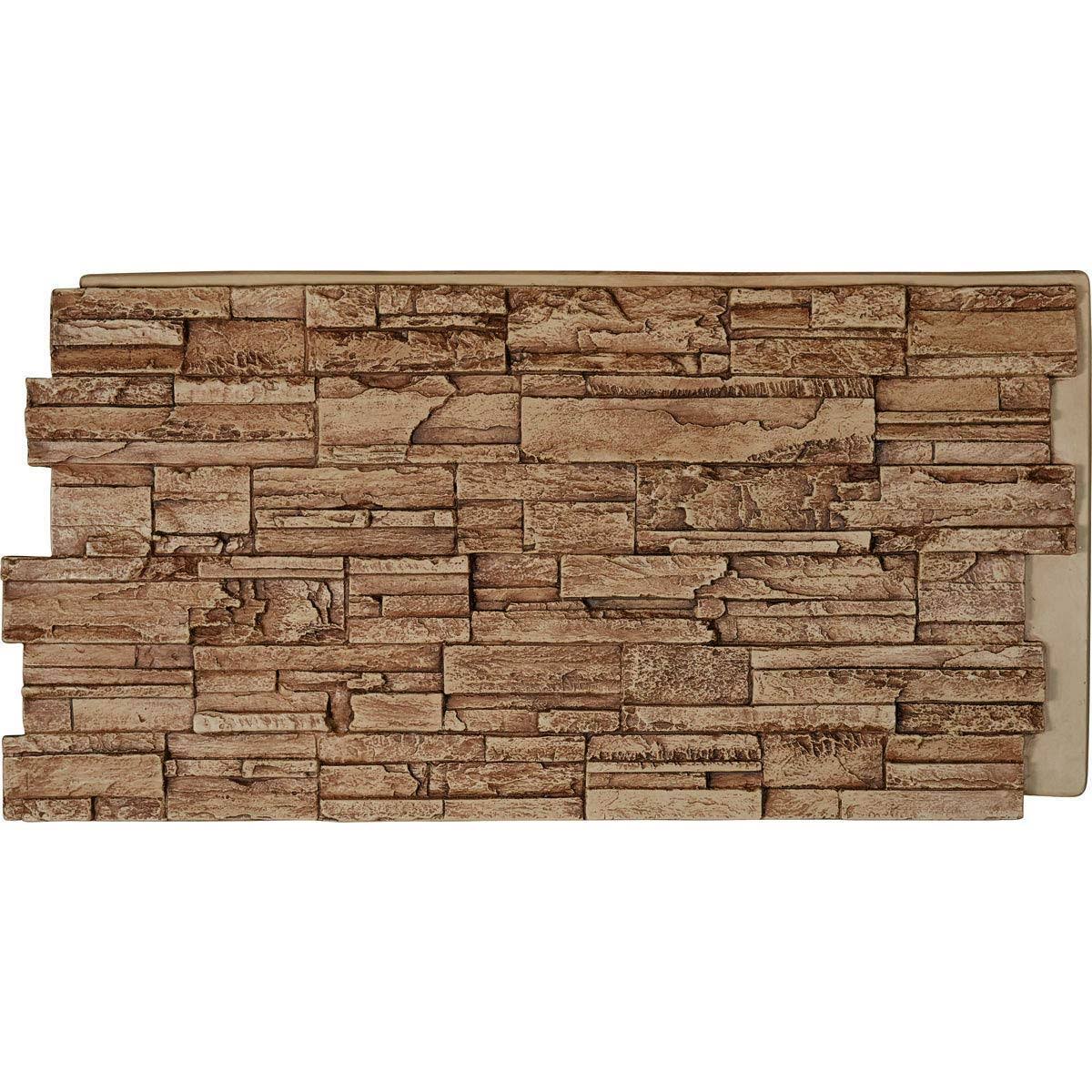 Cascade Stacked Stone, Stonewall Faux Stone Siding Panel (Sedona)