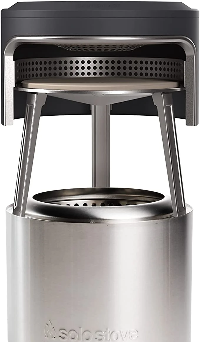 Solo Stove Ranger Pi Fire | Pizza Oven Accessory for Ranger Fire Pit, Incl. Carry Case & Cordierite Pizza Stone, Wood Burning Assembly, Stainless Steel, (H x Dia): 15.7 x 15 in, 13.4 lbs