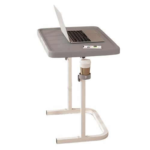 Couch Table Tray, Folding Sofa Bedside Table, Stowaway Laptop Desk, Portable Bed Dinner Tray - Height Adjustable TV Table with Cup Holder
