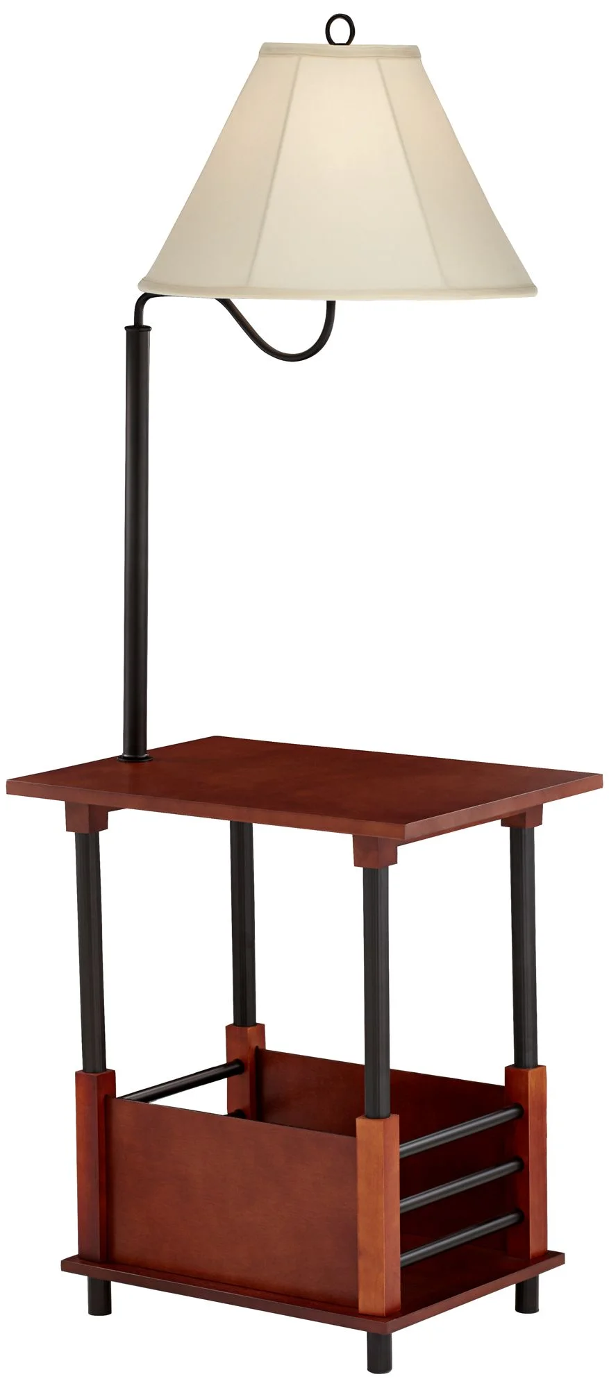 Regency Hill Marville Mission Rustic Farmhouse Floor Lamp with End Table 55