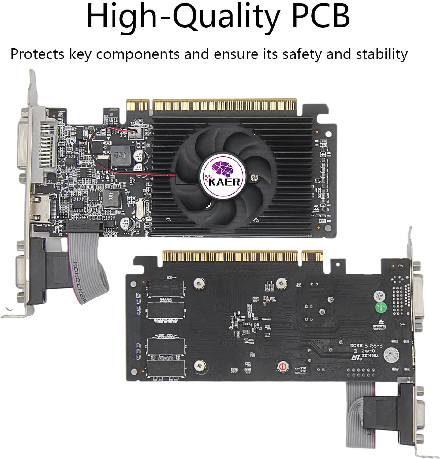 KAER AMD Radeon RX 550 Computer Graphics Card 4GB, GDDR5, 128 Bit, DirectX 12, PCI Express 3.0, DP HDMI DVI-D, Desktop Gaming Video Card, Computer GPU