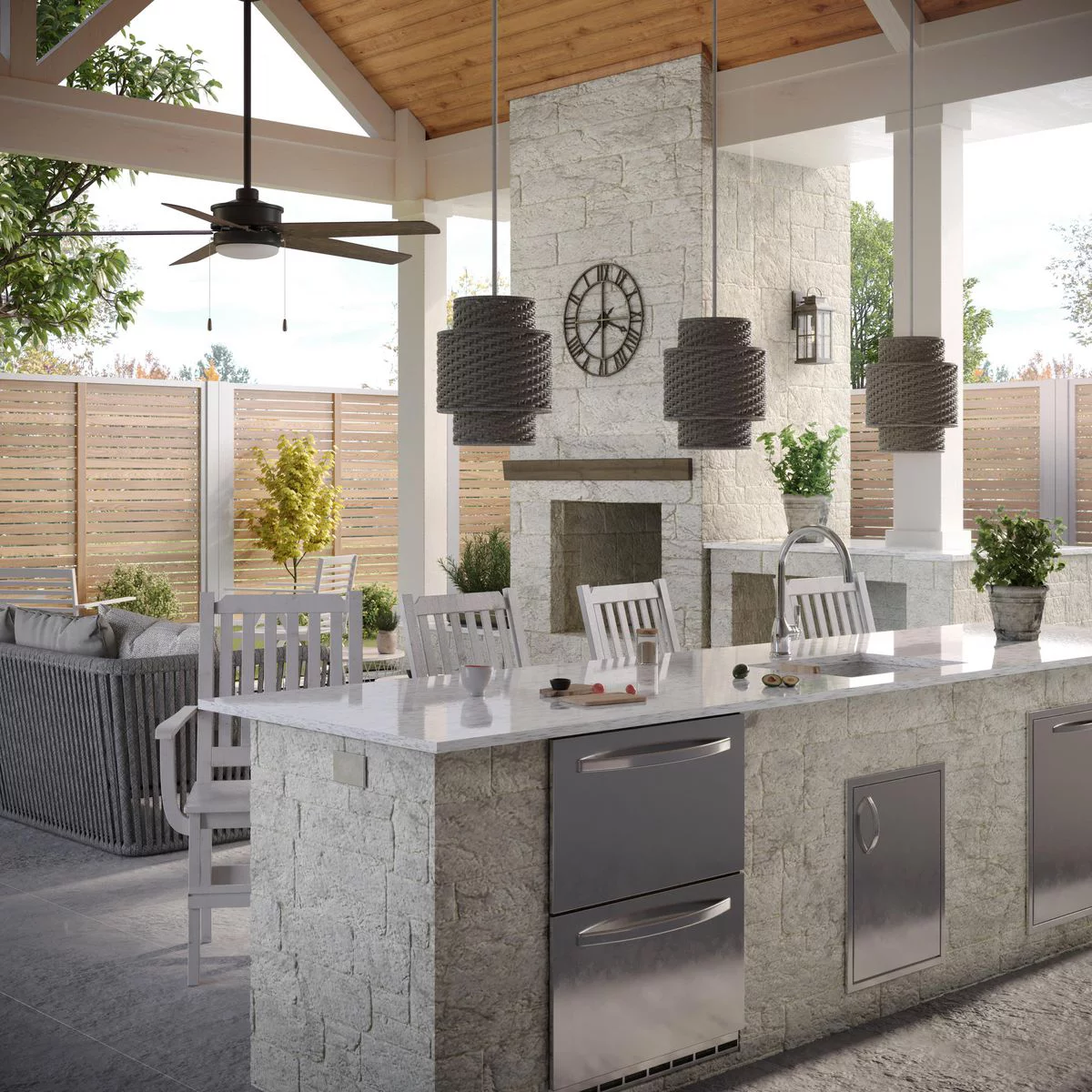 Williamston Collection One-Light Antique Pewter and Clear Glass Transitional Style Large Outdoor Wall Lantern