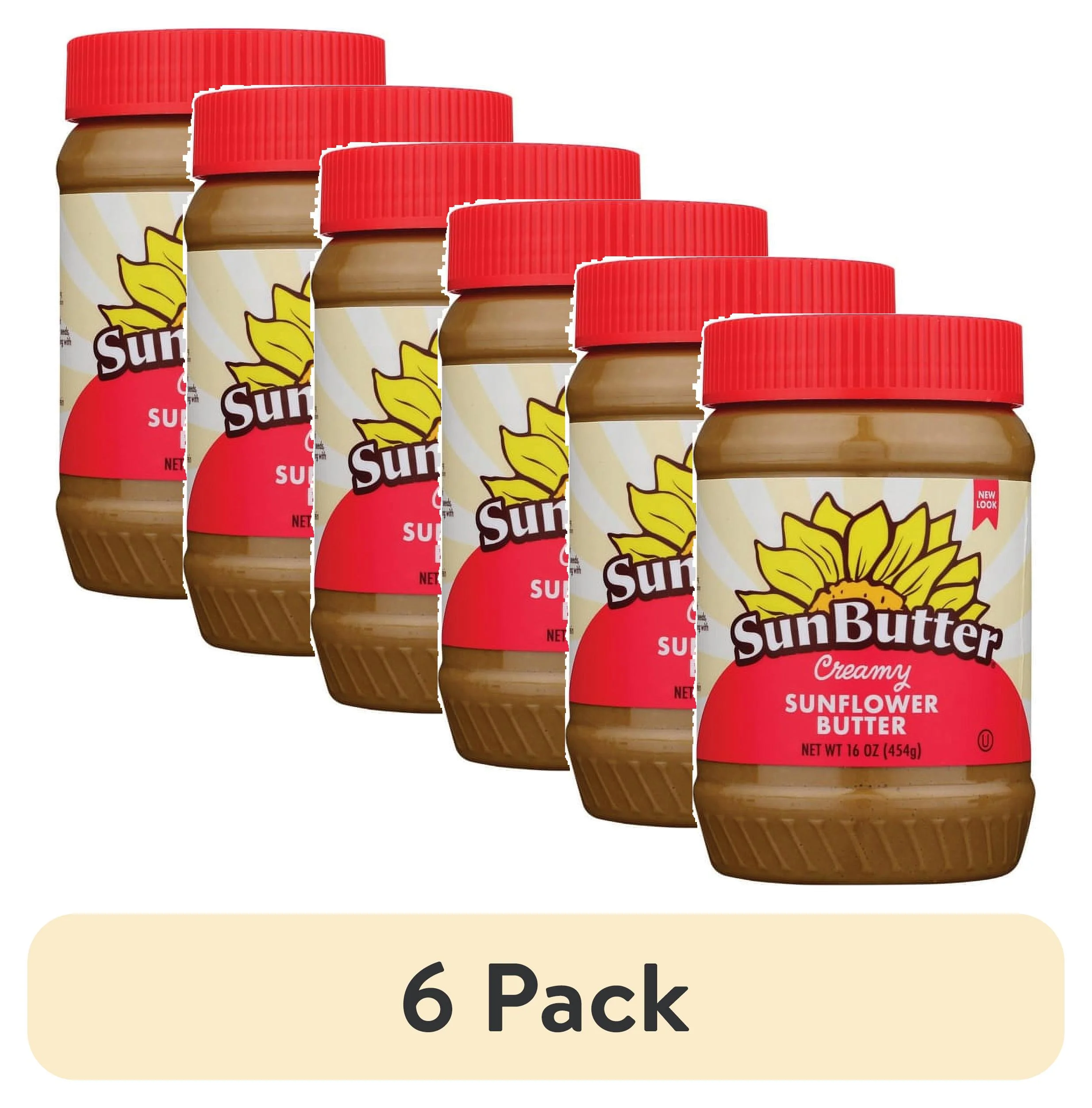 (6 pack) SunButter Creamy Sunflower Butter, 16 oz