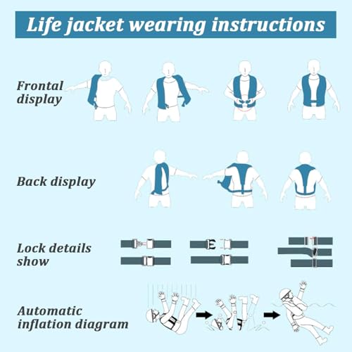150N Automatic Inflatable Life Jacket – Adjustable Nylon Swim Vest with CO2 Inflation, Reflective Strips & Safety Buckle